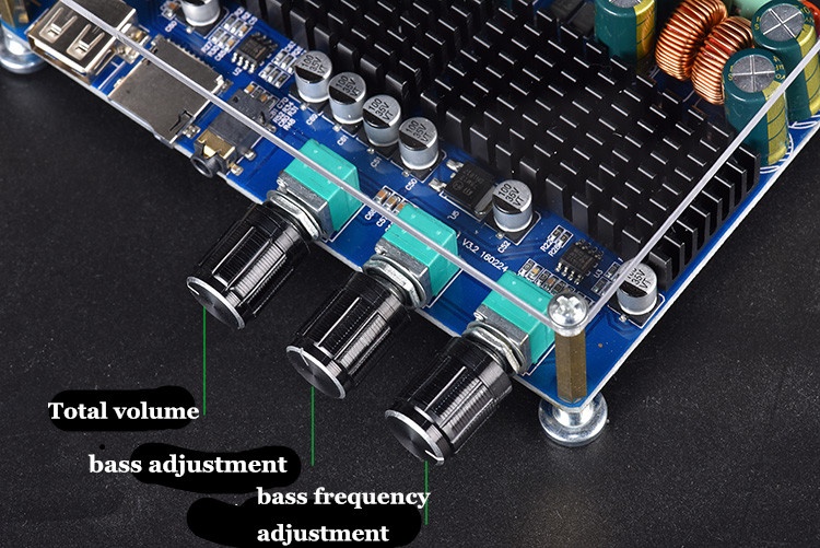 Bluetooth Audio Digital Amplifier Board 2*50W+100W 2.1 Channel High Power Bluetooth Audio Amplifier