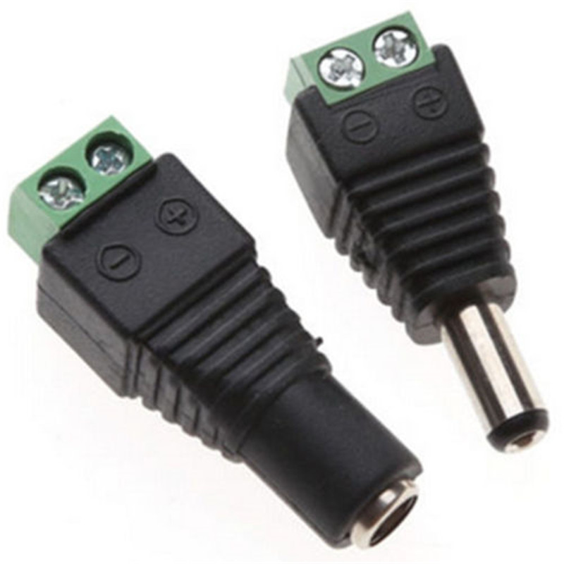 5 pairs Male DC connector 2.1*5.5mm Power Jack Adapter Plug Cable Connector for led strip light