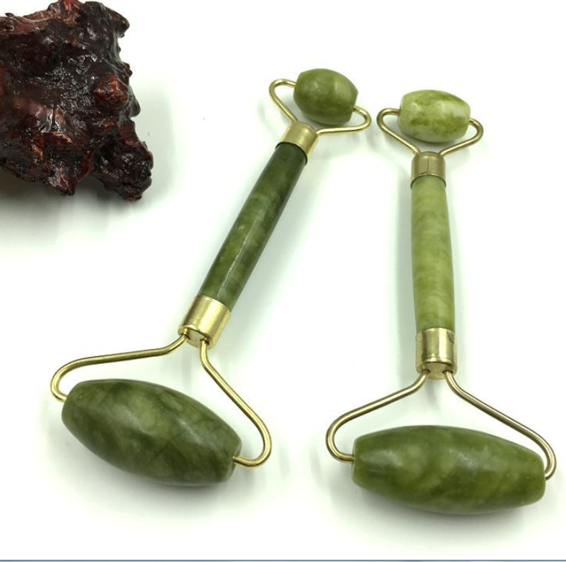 Jade Push Massageador Face Lift Tools Face Massager Skin Care Natural Jade Roller Double Head Facial
