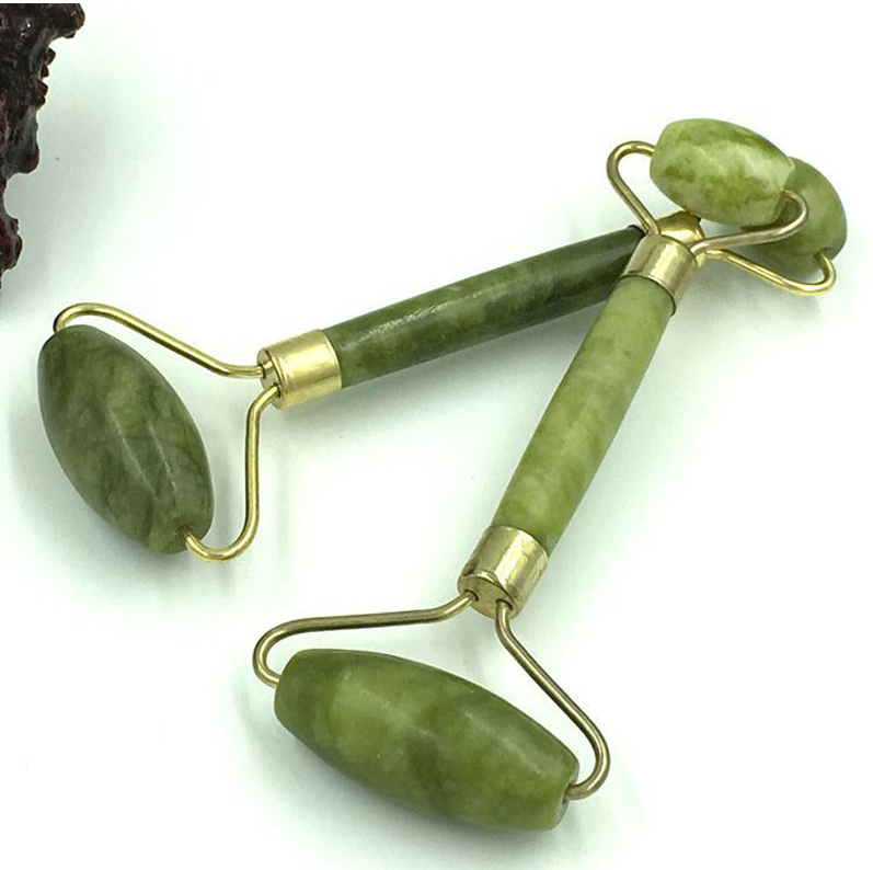 Jade Push Massageador Face Lift Tools Face Massager Skin Care Natural Jade Roller Double Head Facial