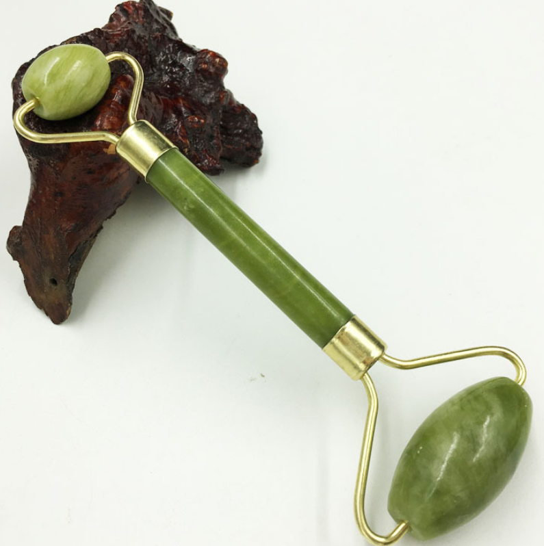 Jade Push Massageador Face Lift Tools Face Massager Skin Care Natural Jade Roller Double Head Facial
