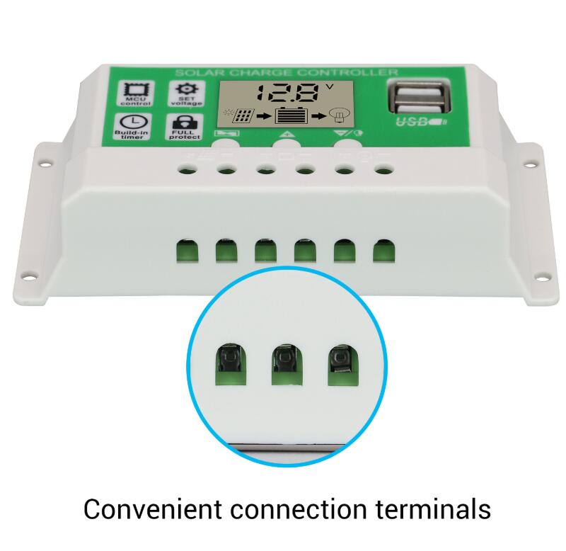 10A~60ALCD display solar charger controller Lead acid AGM GEL Iron li-ion lithium battery PWM 12v24v