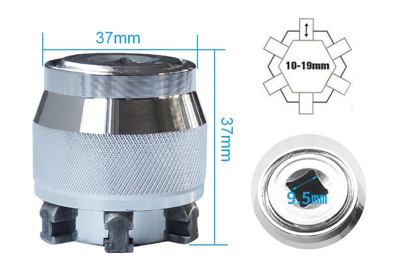 1PC 3/8 inch Drive  Adjustable Hex universal Socket Torque Ratchet Socket Adapter Wrench Repair Tool