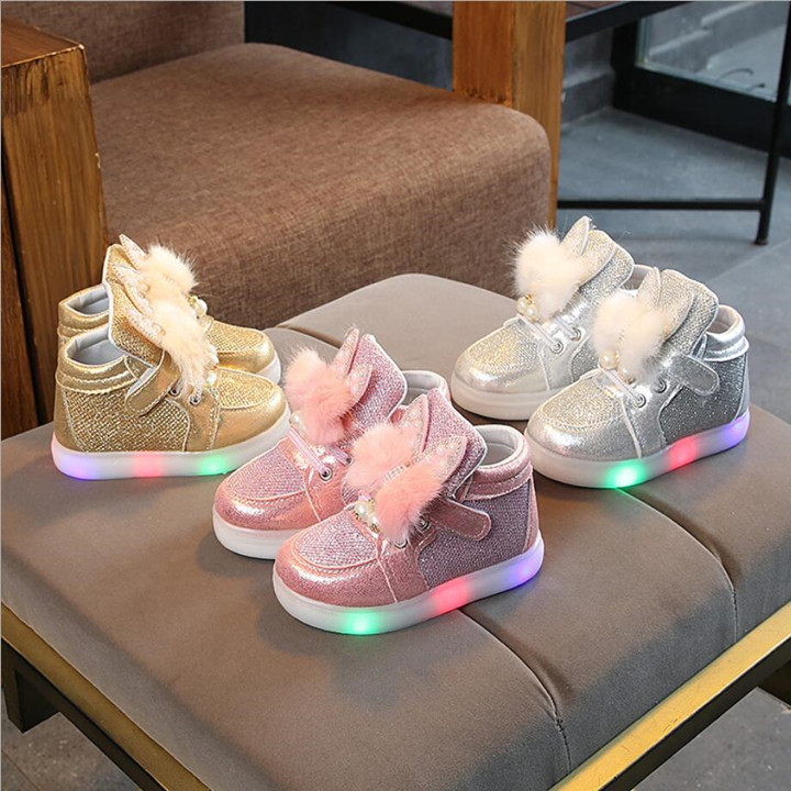 Children&apos;s Led Glowing Kids Shoes for Girls Luminous Girls Sneakers Baby Kid Shoes Backlight Sole