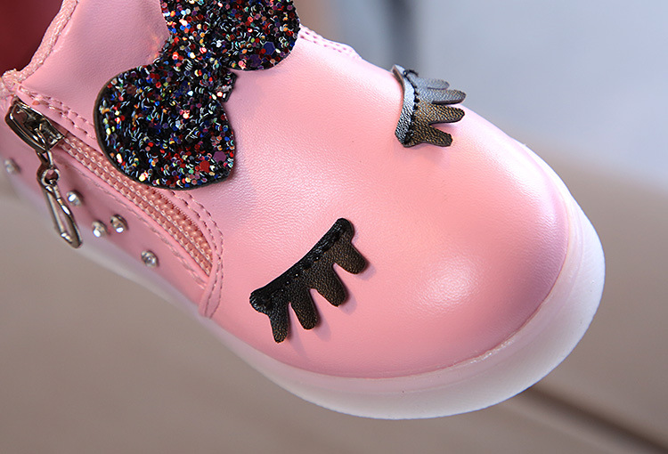 Children Glowing Sneakers Kid Princess Bow for Girls LED Shoes Cute Baby  with Light Shoes Luminous