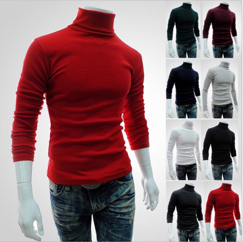Men&apos;s high collar sweater pullover sweater bottoming shirt long sleeve autumn and winter men&apos;s wild
