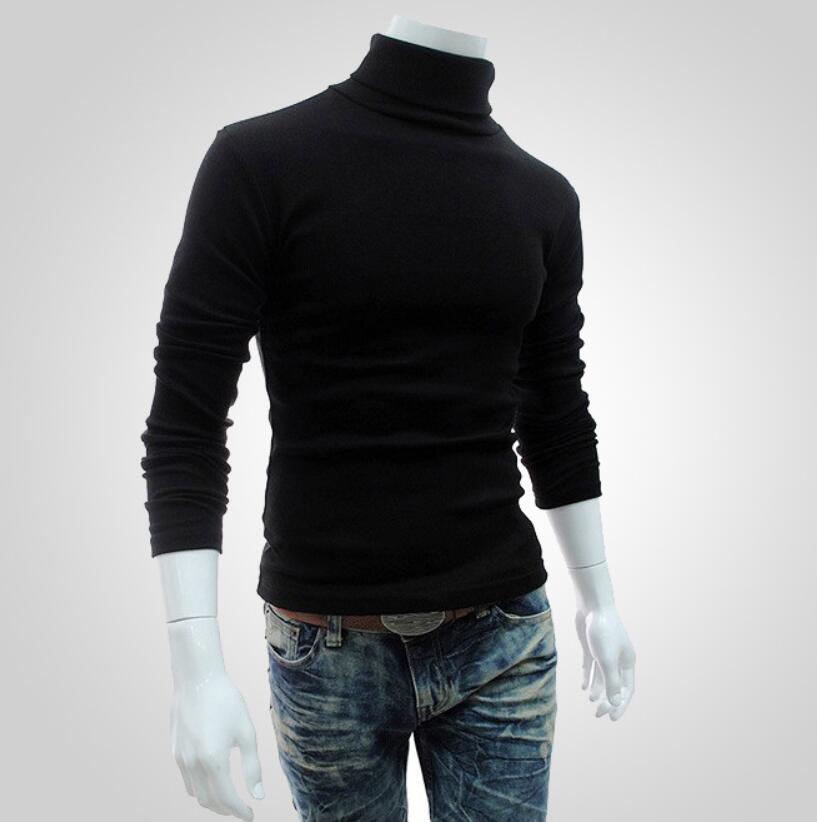 Men&apos;s high collar sweater pullover sweater bottoming shirt long sleeve autumn and winter men&apos;s wild