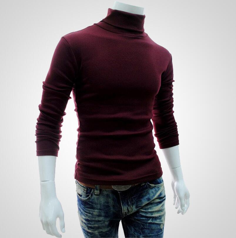 Men&apos;s high collar sweater pullover sweater bottoming shirt long sleeve autumn and winter men&apos;s wild