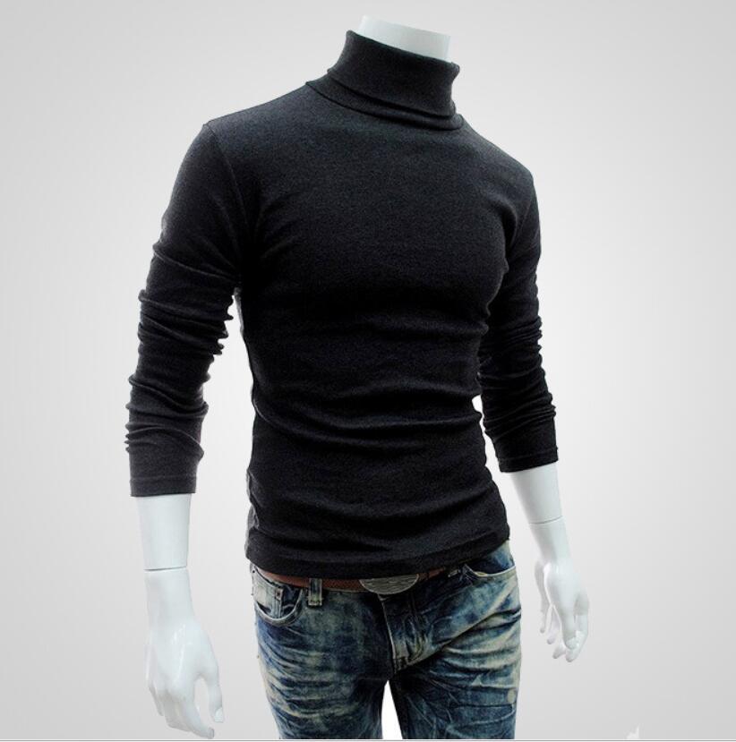 Men&apos;s high collar sweater pullover sweater bottoming shirt long sleeve autumn and winter men&apos;s wild