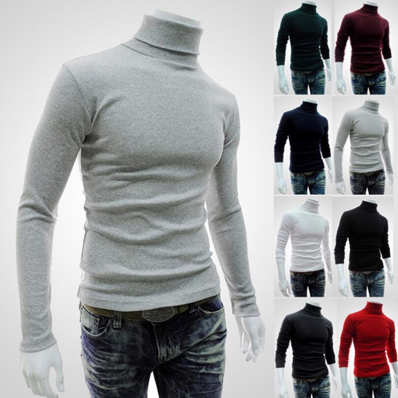 Men&apos;s high collar sweater pullover sweater bottoming shirt long sleeve autumn and winter men&apos;s wild