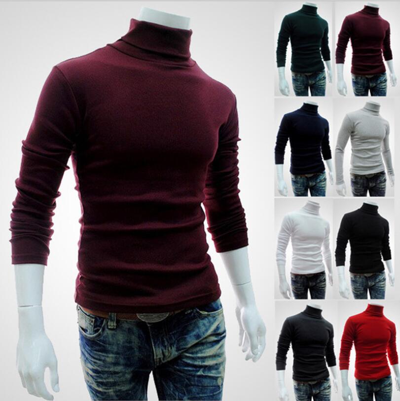 Men&apos;s high collar sweater pullover sweater bottoming shirt long sleeve autumn and winter men&apos;s wild