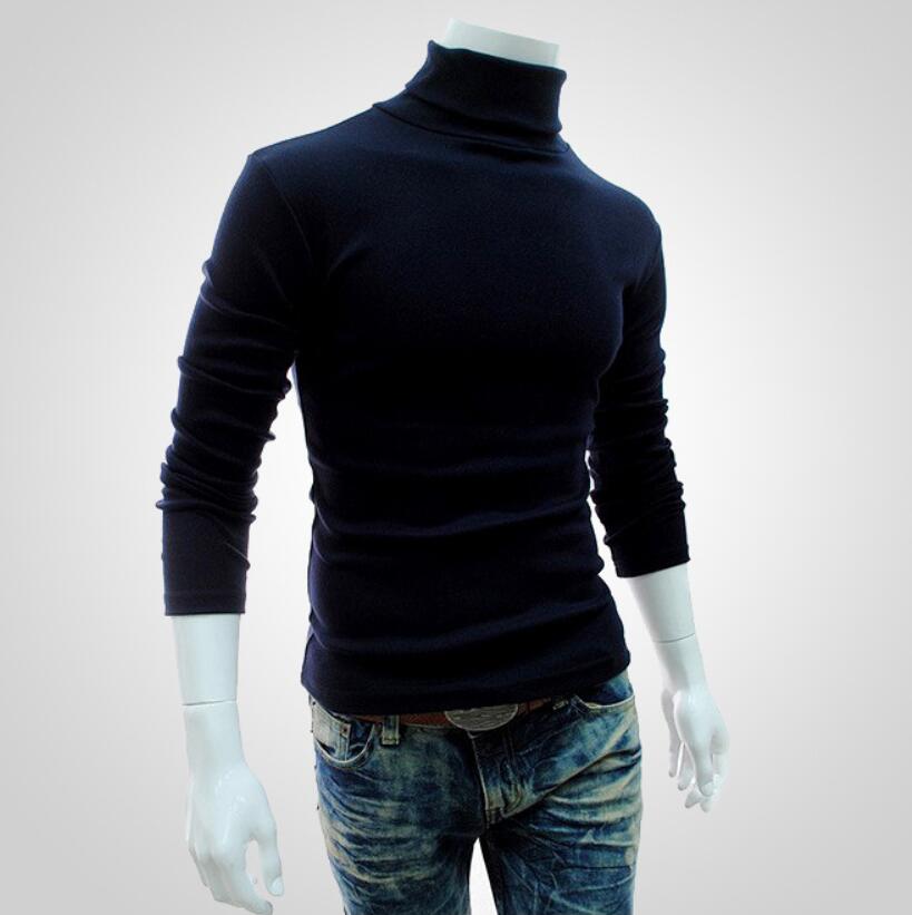 Men&apos;s high collar sweater pullover sweater bottoming shirt long sleeve autumn and winter men&apos;s wild
