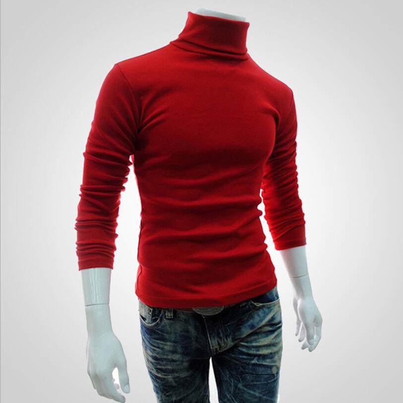 Men&apos;s high collar sweater pullover sweater bottoming shirt long sleeve autumn and winter men&apos;s wild