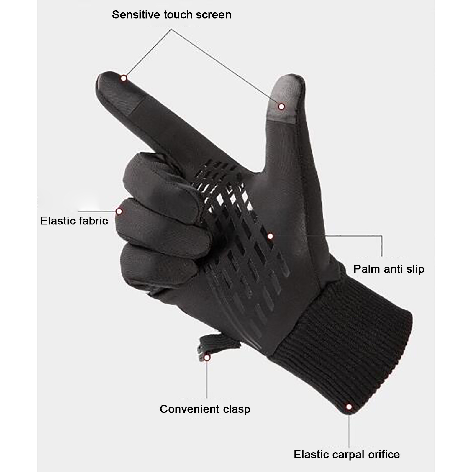 Warm Gloves Outdoor Cycling Ski Waterproof Warm Gloves Anti-slip Thermal Soft Lining Gloves