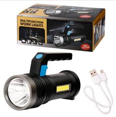 Powerful LED Flashlight Portable LED P500 Torch USB Rechargeable Searchlight Waterproof Spotlight Black 5W