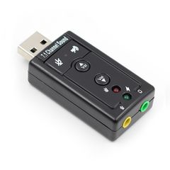 7.1 External USB Sound Card USB to Jack 3.5mm Headphone Audio Adapter Micphone Sound Card Black