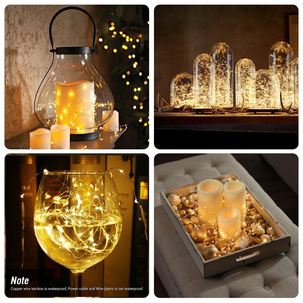 Led Strings Copper Wire Battery Christmas Wedding Party LED String Fairy Lights decorative light