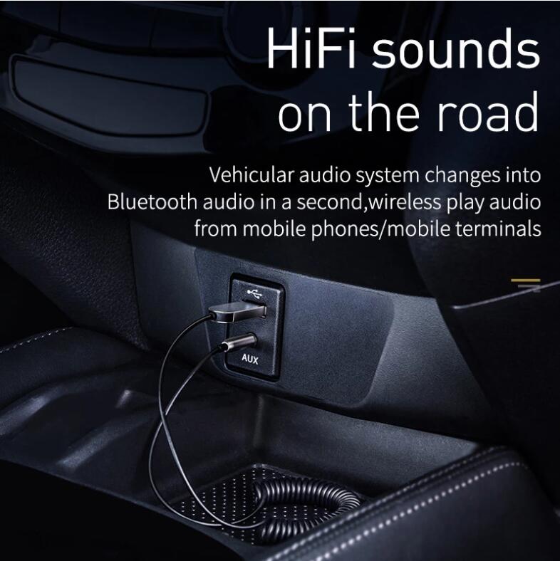 Aux Bluetooth adapter car 3.5mmhands free car kit audio transmitter automatic Bluetooth 5.0 receiver