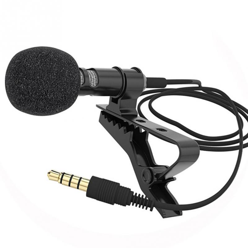 Portable External 3.5mm Hands-free Mini Wired Clip-on Lapel Lavalier Microphone For PC Laptop