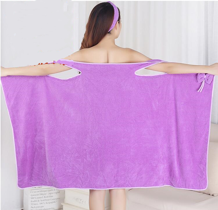 Coral fleece can be worn as a bath skirt, soft, absorbent and non-hair loss adult bath towel, beauty