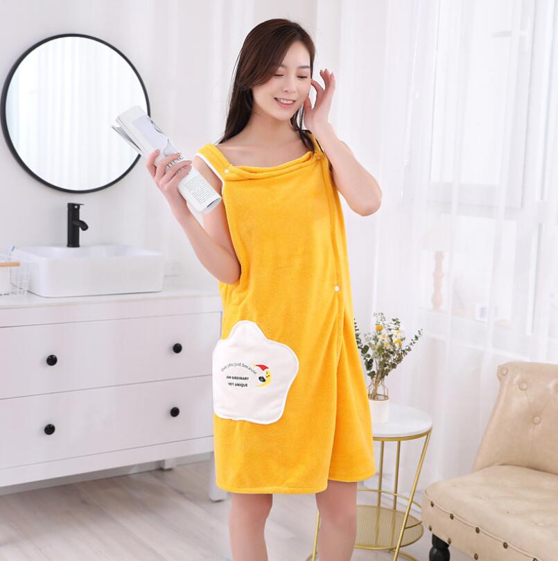 Wearable Bath Towel Superfine Fiber Towels Soft and Absorbent Chic Towel for Autumn Women Bathrobe