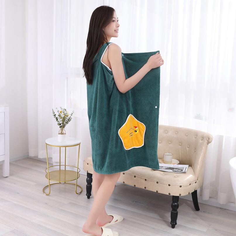 Wearable Bath Towel Superfine Fiber Towels Soft and Absorbent Chic Towel for Autumn Women Bathrobe