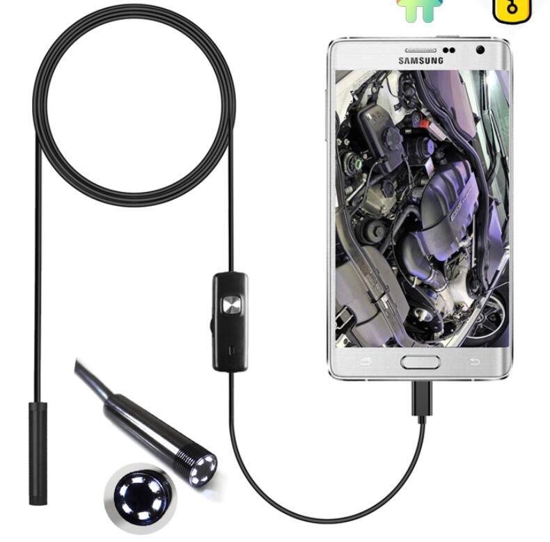 7mm Endoscope Camera Flexible IP67 Waterproof Micro USB Inspection Borescope Camera for Android PC