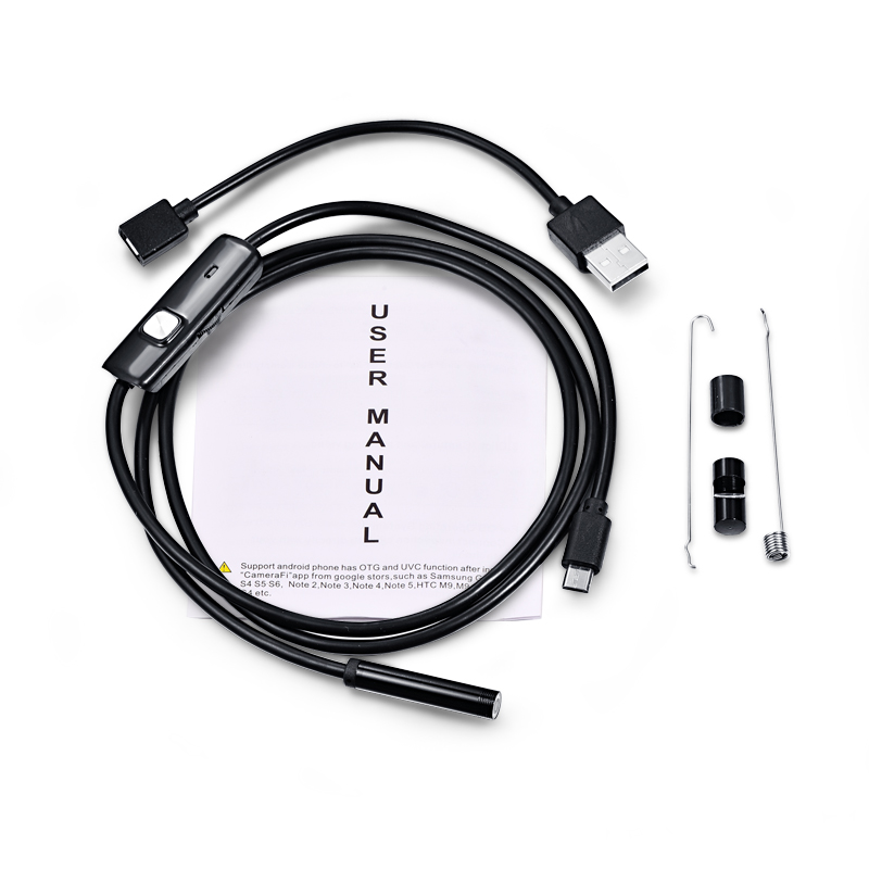 7mm Endoscope Camera Flexible IP67 Waterproof Micro USB Inspection Borescope Camera for Android PC