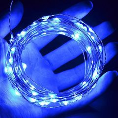 2pcs/20 LED Copper Wire String lights Holiday lighting Fairy Garland  Christmas Tree Wedding Party Blue 2M 20LED * 2 1W