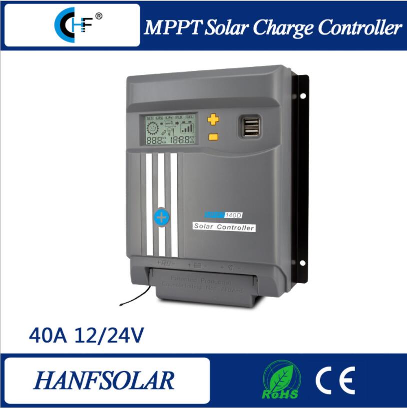MPPT LCD Display 10A 20A 30A 40A  12V/24V Solar Panel Battery Regulator Charge Controller Dual USB