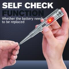 Beeming dual light high brightness electric pen Voltage Detector Electroprobe Voltage Detector Pen（Send 3 batteries） Circuit Tester Electric Alert Tester Volt Test Pen Plastic Handle Home Electr