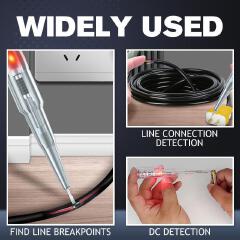 Beeming dual light high brightness electric pen Voltage Detector Electroprobe Voltage Detector Pen（Send 3 batteries） Circuit Tester Electric Alert Tester Volt Test Pen Plastic Handle Home Electr