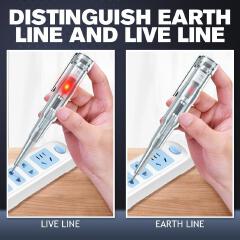 Beeming dual light high brightness electric pen Voltage Detector Electroprobe Voltage Detector Pen（Send 3 batteries） Circuit Tester Electric Alert Tester Volt Test Pen Plastic Handle Home Electr