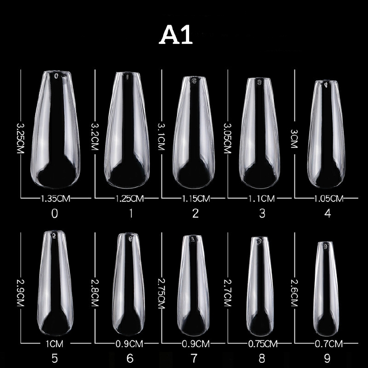 Nail Capsules 500pcs/Box Artificial Nail Tips Full Cover Nails Tips Acrylic Transparent Nail Capsules French Manicure False