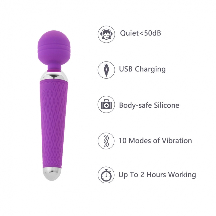 Wand Massager Rechargeable Handheld Cordless Portable Body Vibrator For Women Men Adult Toy for Sex Muscle Relax Valentine Gift Girlfriend Wife