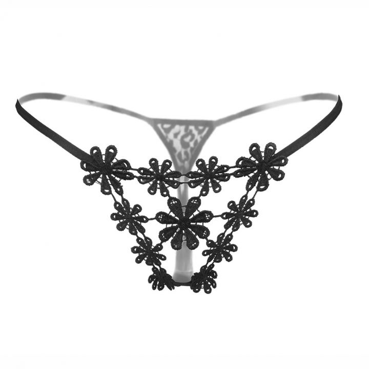 Women&apos;s Sexy Floral Crotchless G-String Stretchy Embroidery Panties Thong Cute Underwear