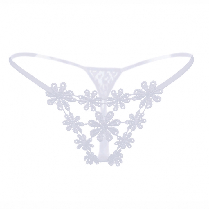 Women&apos;s Sexy Floral Crotchless G-String Stretchy Embroidery Panties Thong Cute Underwear