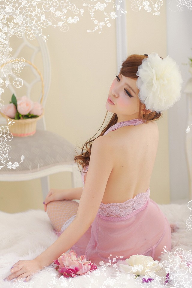 Women's Sexy Lingerie Adorable Lace Mesh Chemises Babydoll Nightwear Sleepwear KZ6254