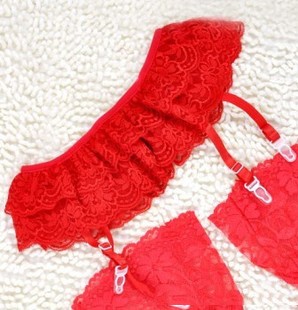 Lace Suspender Garter Belt Thigh High Stockings For Women KZ6238