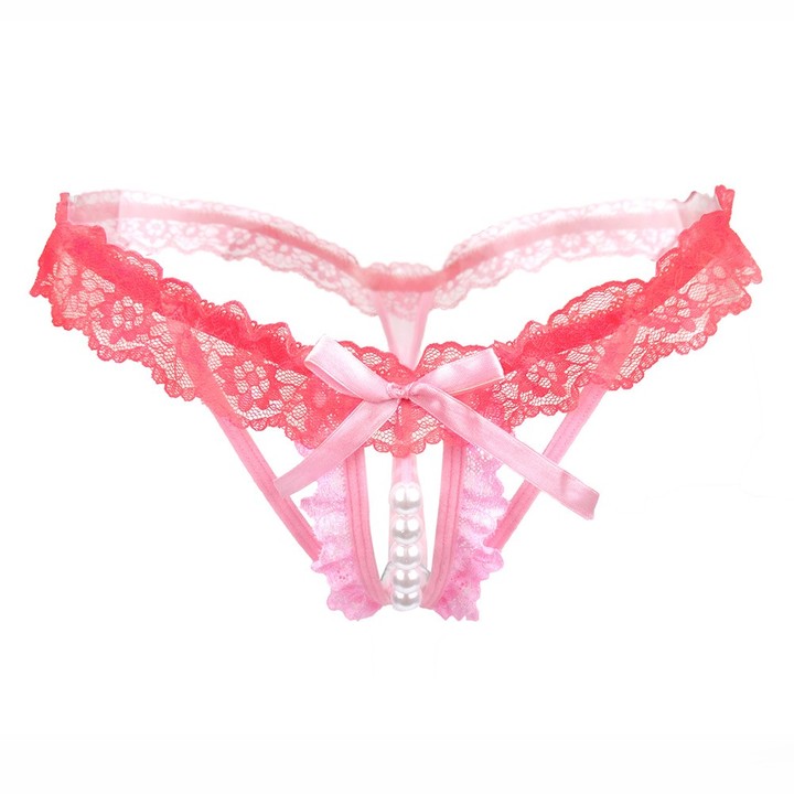 Sexy Massage Pearl G-String Thong Lace T-Back Panties Underwear For Women KZ6331