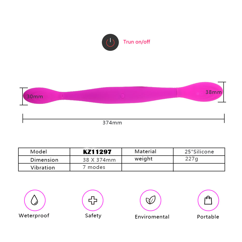Dual Heads Vibrator USB Charging Bendable Sex Toy For Lesbian Couples