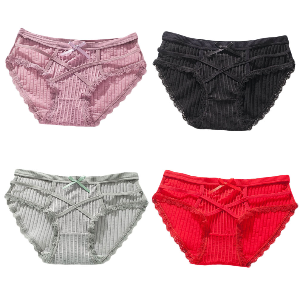 Women&apos;s 4 Colors Pack Sexy Soft Undies Underwear Cute Breathable Smooth Panties Gift For Girlfriend