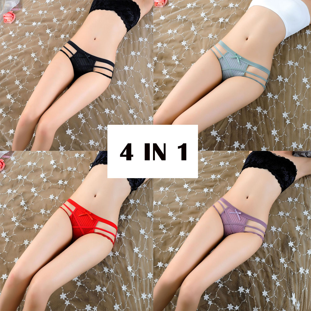 Women&apos;s 4 Colors Pack Sexy Soft Undies Underwear Cute Breathable Smooth Panties Gift For Girlfriend