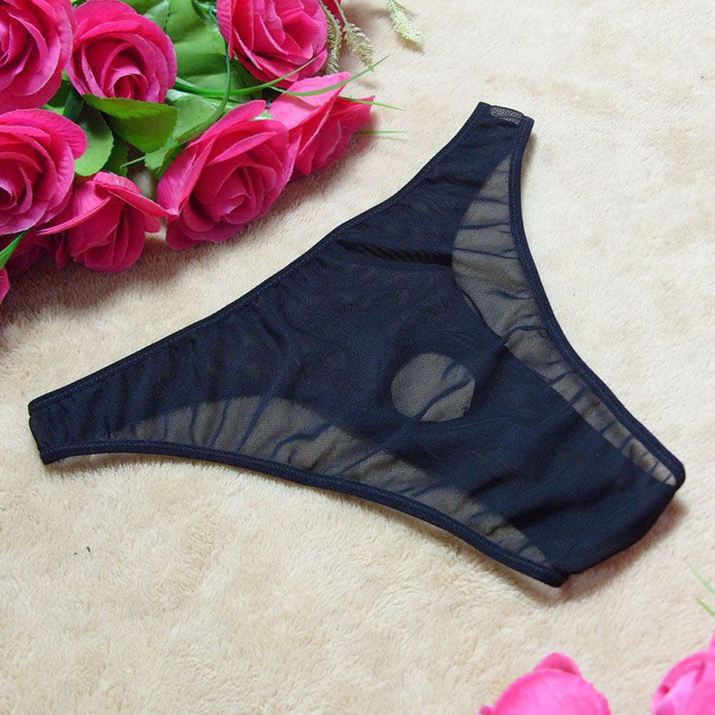 Men&apos;s 3 Colors Pack Sexy Brief Cool Underwear Ice Mesh G-Strings Bikini Thongs Gift For Boyfriend