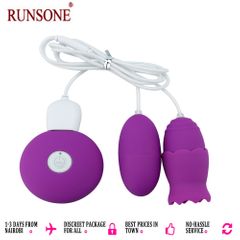Clit Licking Tongue Powerful Egg Vibrator USB Rechargeable Bullet Adult Sex Toy For Women purple as picture