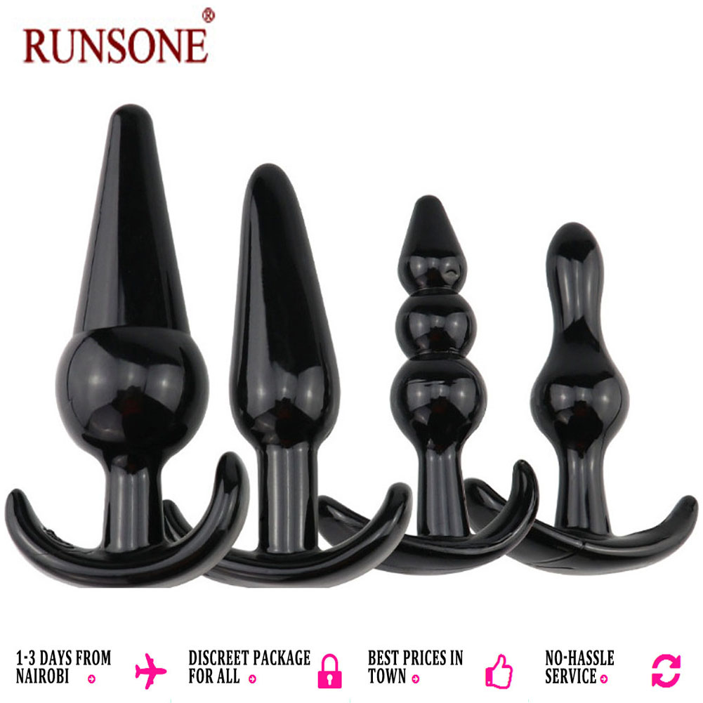 4pcs Pack Anal Plugs Silicone Butt Dildo Anus Beads Trainer Sensuality Adult Sex Toys Gifts for Men Women Partner