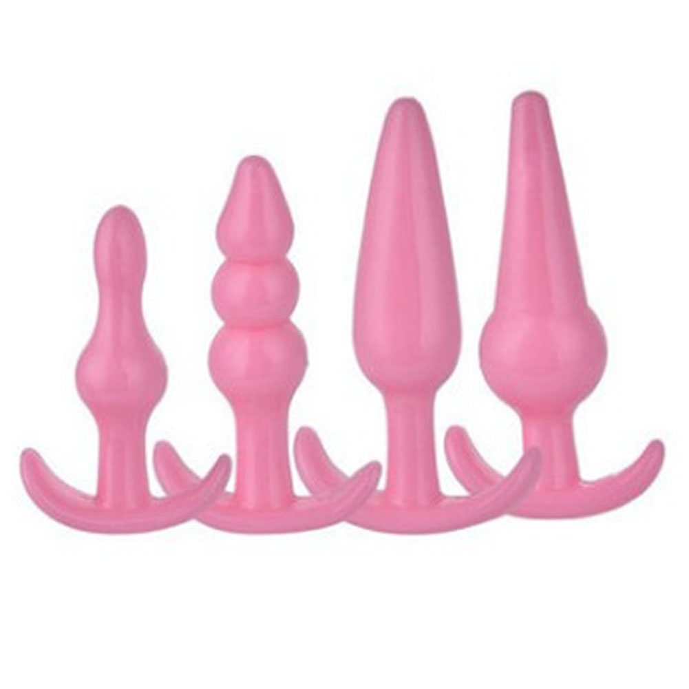 4pcs Pack Anal Plugs Silicone Butt Dildo Anus Beads Trainer Sensuality Adult Sex Toys Gifts for Men Women Partner
