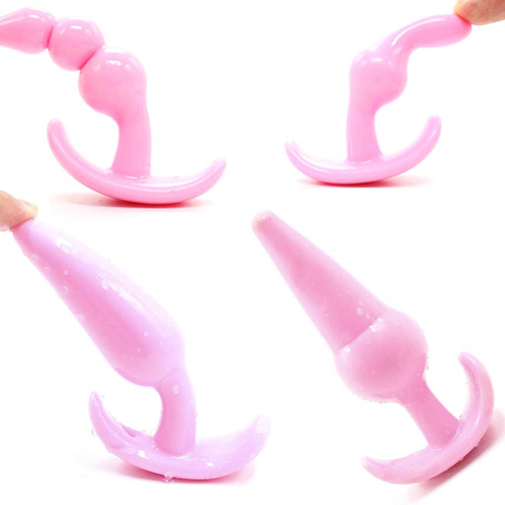 4pcs Pack Anal Plugs Silicone Butt Dildo Anus Beads Trainer Sensuality Adult Sex Toys Gifts for Men Women Partner