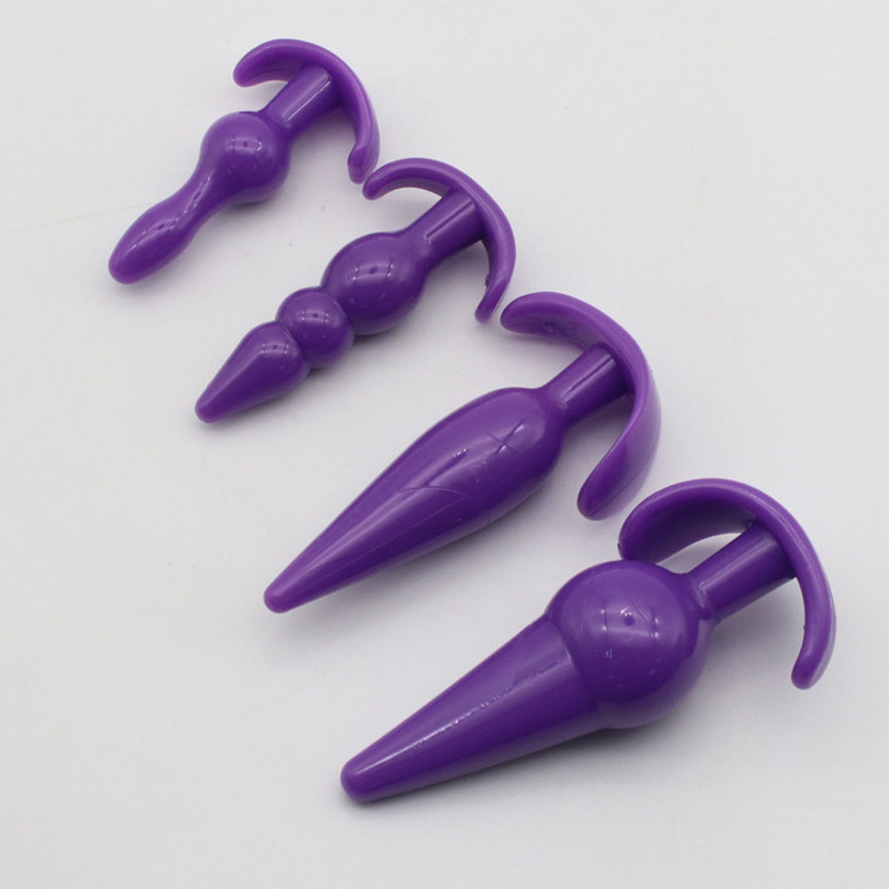 4pcs Pack Anal Plugs Silicone Butt Dildo Anus Beads Trainer Sensuality Adult Sex Toys Gifts for Men Women Partner