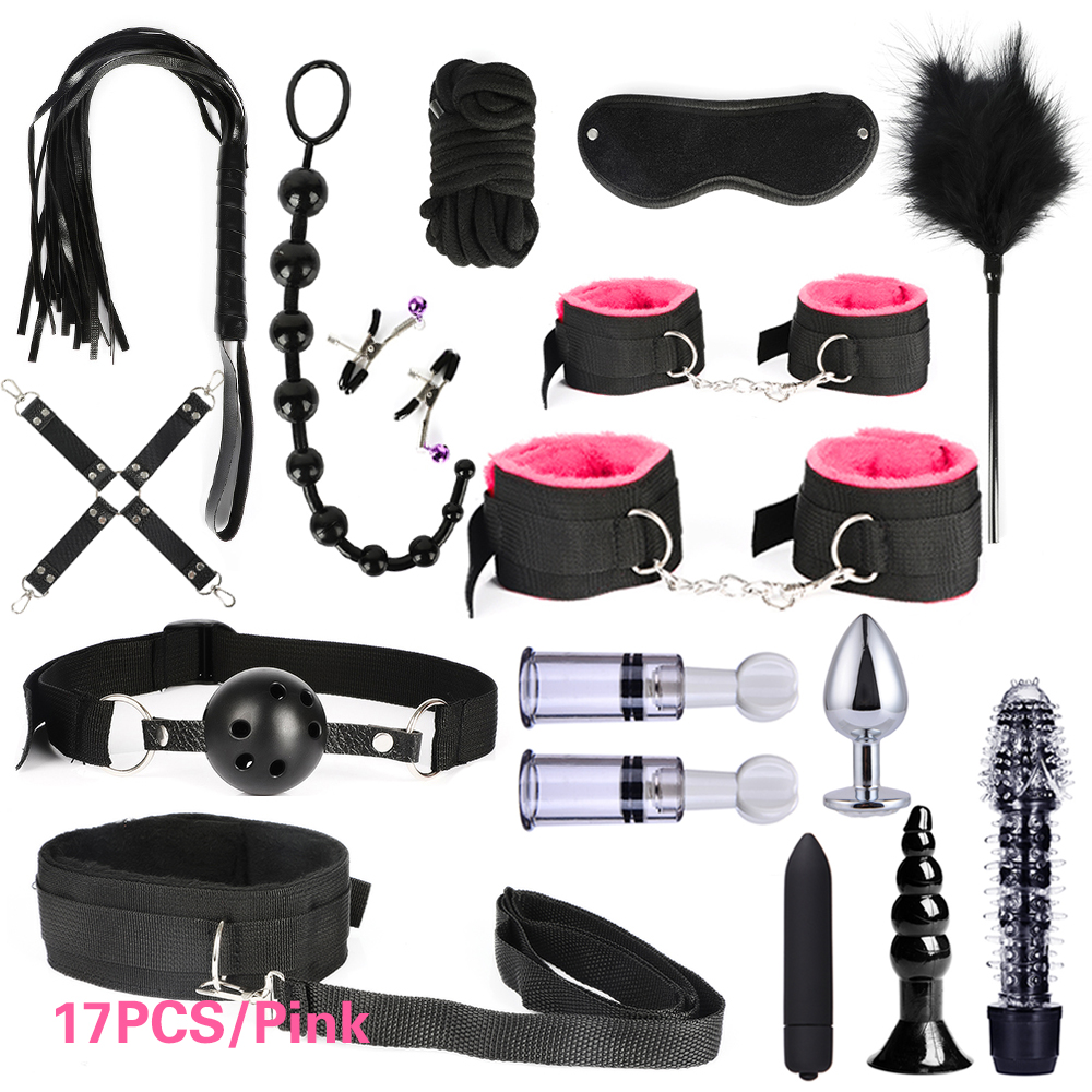 Sex Bondage BDSM Leather Restraints Adult Sex Toys Fetish Game Tool 26/17/15/13/10/7pcs Pack